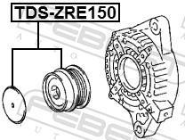 Rueda libre del alternador (Polea del alternador) FEBEST ref. TDS-ZRE150