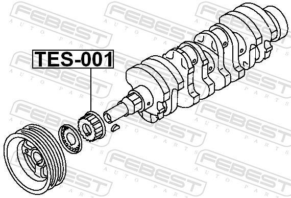 Roue dentée, vilebrequin FEBEST ref. TES-001