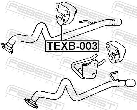 Kit de montagem, linha de escape FEBEST ref. TEXB-003