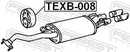 Kit de montagem, linha de escape FEBEST ref. TEXB-008