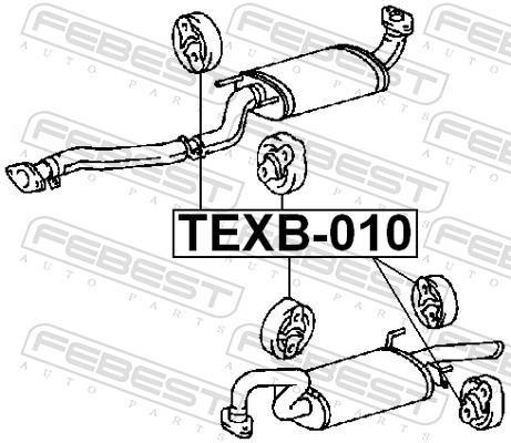 Kit de montagem, linha de escape FEBEST ref. TEXB-010