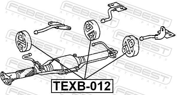 Kit de montagem, linha de escape FEBEST ref. TEXB-012