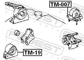 Support moteur (Silent bloc moteur) FEBEST ref. TM-007