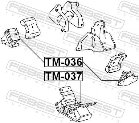 Support moteur (Silent bloc moteur) FEBEST ref. TM-037