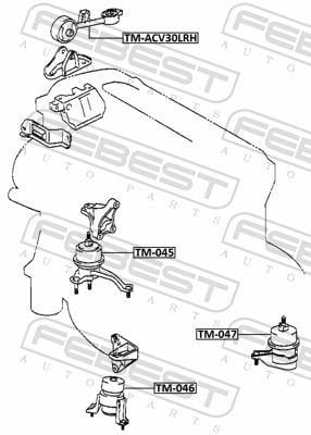 Support moteur (Silent bloc moteur) FEBEST ref. TM-047