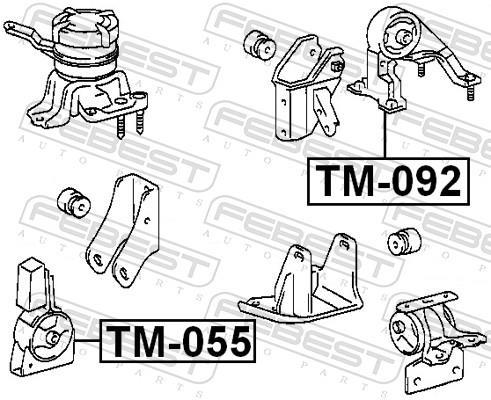 Support moteur (Silent bloc moteur) FEBEST TM-055