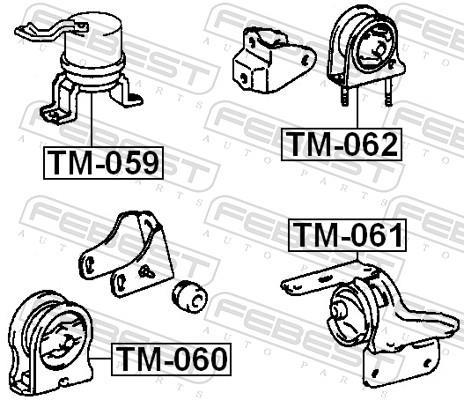 Support moteur (Silent bloc moteur) FEBEST TM-061