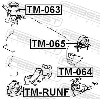 Support moteur (Silent bloc moteur) FEBEST ref. TM-064