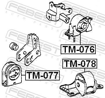 Support moteur (Silent bloc moteur) FEBEST ref. TM-077