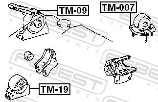 Support moteur (Silent bloc moteur) FEBEST ref. TM-09