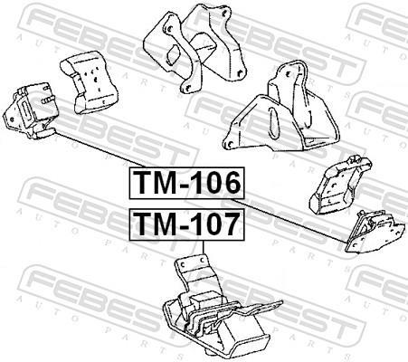 Support moteur (Silent bloc moteur) FEBEST ref. TM-106