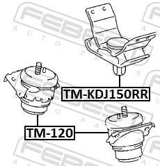 Support moteur (Silent bloc moteur) FEBEST TM-120