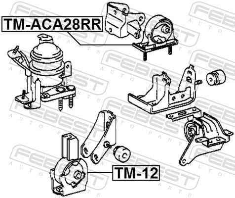 Support moteur (Silent bloc moteur) FEBEST ref. TM-ACA28RR