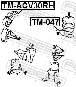 Support moteur (Silent bloc moteur) FEBEST ref. TM-ACV30RH