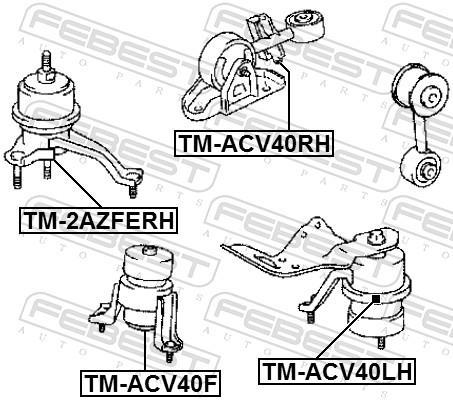 Support moteur (Silent bloc moteur) FEBEST TM-ACV40LH