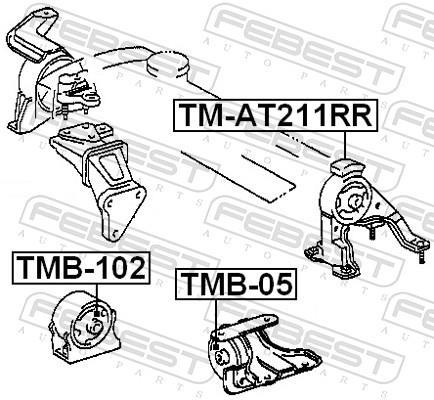 Support moteur (Silent bloc moteur) FEBEST TM-AT211RR