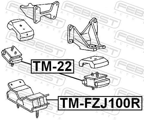 Support moteur (Silent bloc moteur) FEBEST ref. TM-FZJ100R