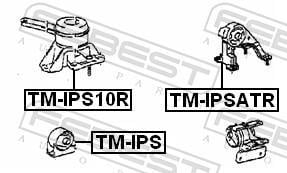Support moteur (Silent bloc moteur) FEBEST ref. TM-IPS10R