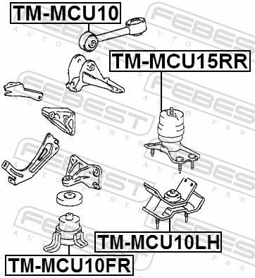 Support moteur (Silent bloc moteur) FEBEST ref. TM-MCU10FR