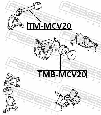 Support moteur (Silent bloc moteur) FEBEST ref. TM-MCV20
