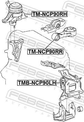 Support moteur (Silent bloc moteur) FEBEST TM-NCP90RH