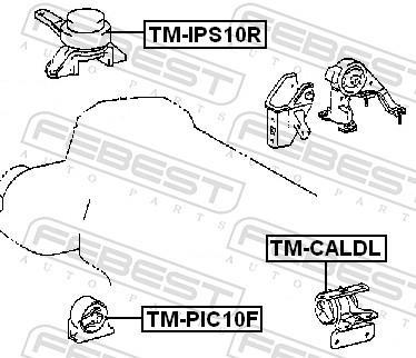 Support moteur (Silent bloc moteur) FEBEST ref. TM-PIC10F