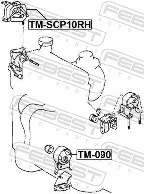Support moteur (Silent bloc moteur) FEBEST TM-SCP10RH