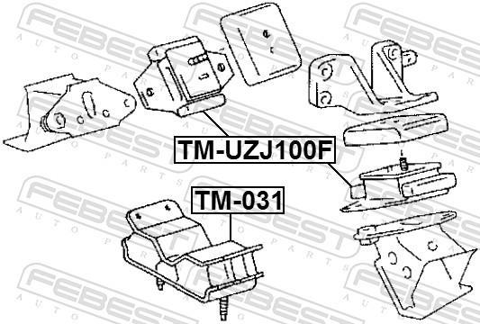Support moteur (Silent bloc moteur) FEBEST TM-UZJ100F