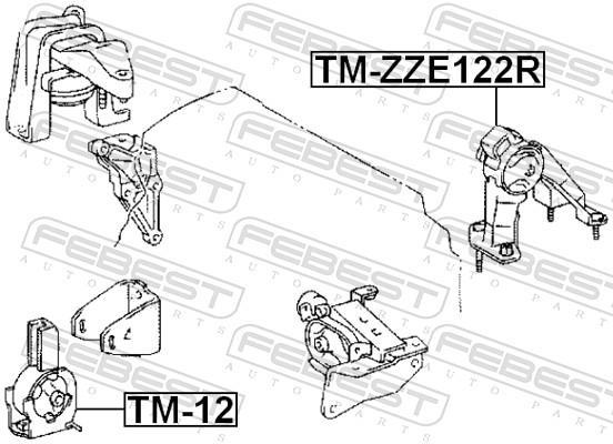 Suporte do motor FEBEST ref. TM-ZZE122R