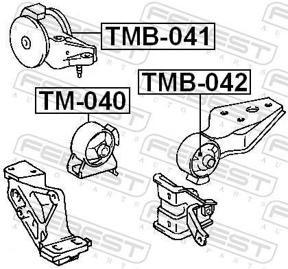 Support moteur (Silent bloc moteur) FEBEST ref. TMB-041