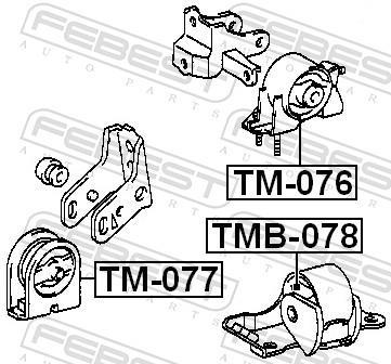 Support moteur (Silent bloc moteur) FEBEST ref. TMB-078