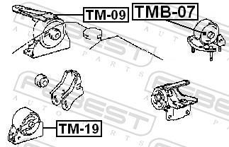 Support moteur (Silent bloc moteur) FEBEST ref. TMB-07