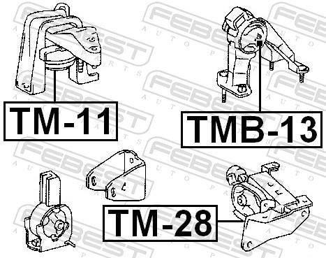 Support moteur (Silent bloc moteur) FEBEST ref. TMB-13