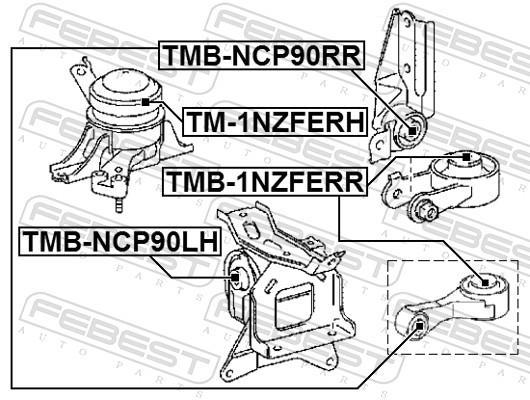 Suporte do motor FEBEST ref. TMB-1NZFERR