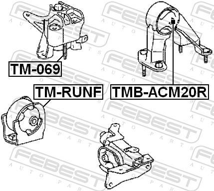 Support moteur (Silent bloc moteur) FEBEST TMB-ACM20R