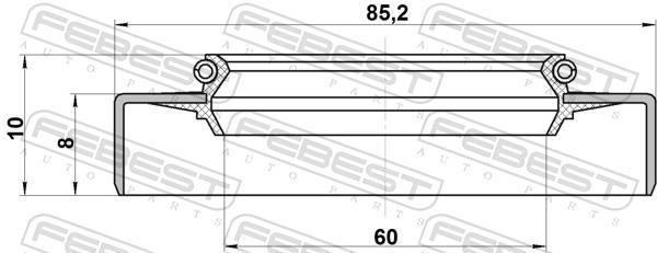 Retén, árbol de transmisión FEBEST ref. TOS-002
