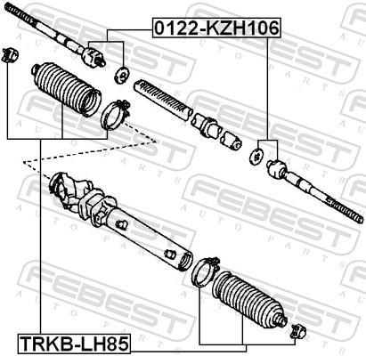 Joint-soufflet, direction (Soufflet de cremaillere) FEBEST ref. TRKB-LH85