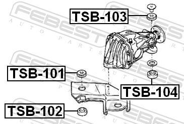 Silenciador, diferencial FEBEST ref. TSB-101