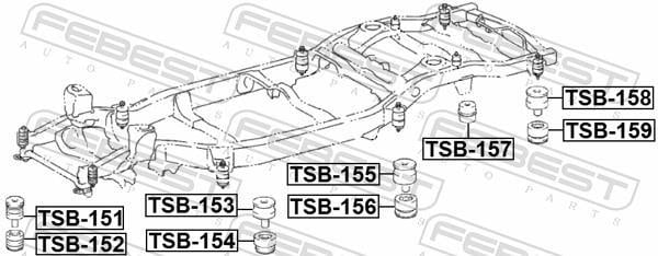 Silentblock del puente trasero FEBEST ref. TSB-152