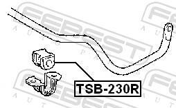 Rolamento de barra estabilizadora FEBEST ref. TSB-230R