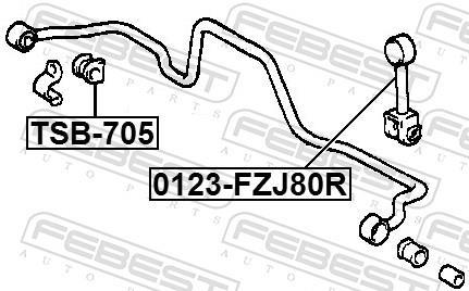 Suspension, stabilisateur FEBEST ref. TSB-705