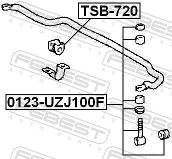 Rolamento de barra estabilizadora FEBEST ref. TSB-720