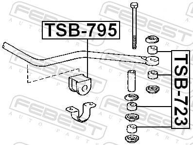 Rolamento de barra estabilizadora FEBEST ref. TSB-723