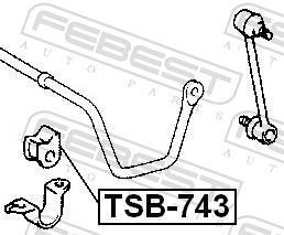 Rolamento de barra estabilizadora FEBEST ref. TSB-743