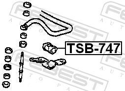 Rolamento de barra estabilizadora FEBEST ref. TSB-747