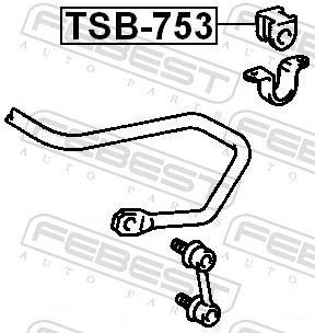 Rolamento de barra estabilizadora FEBEST ref. TSB-753