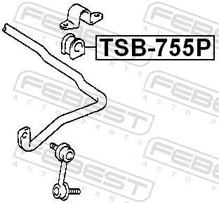 Rolamento de barra estabilizadora FEBEST ref. TSB-755P