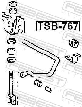 Rolamento de barra estabilizadora FEBEST ref. TSB-767