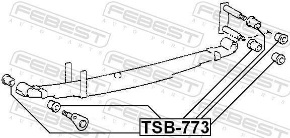 Braçadeira, mola de lâminas FEBEST ref. TSB-773