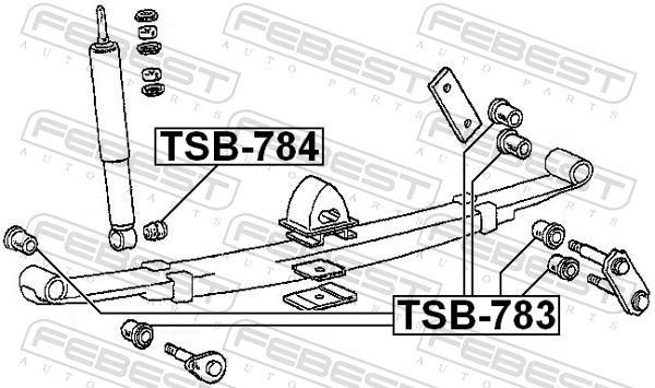 Coussinet de palier, ressort à lames FEBEST ref. TSB-783